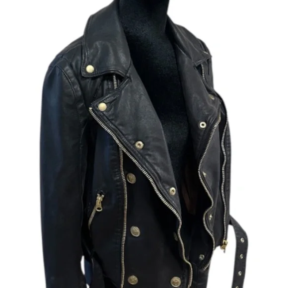 Free People We The Free Vegan Leather Moto Jacket | Size S - Picture 5 of 13